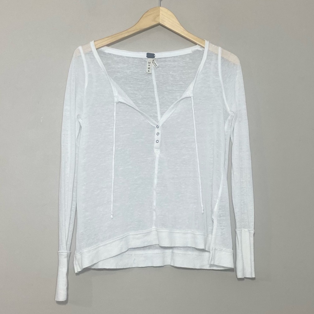 Free People We the Free || Woman’s Affogato Hacci Henley size Medium - Picture 2 of 10